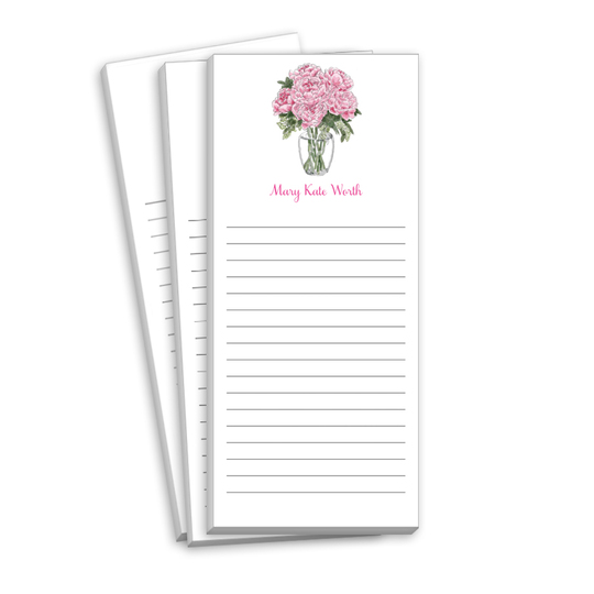 Vase of Pink Flowers Skinnie Notepads